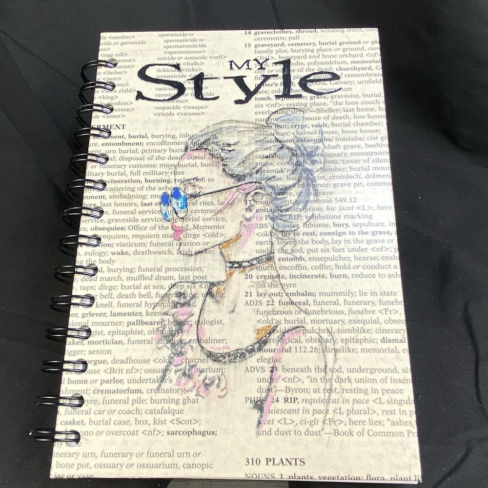 Journal Unique "MY STYLE" Fashion Designs Handmade Upcycle Spiral Notebook Flair